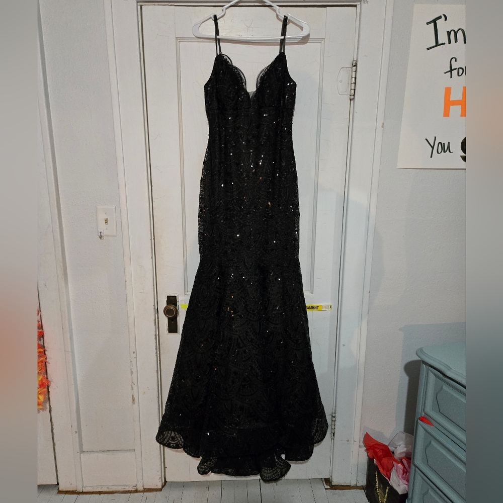 ⚫️🐈‍⬛️La Femme♟️🖤 black prom dress
